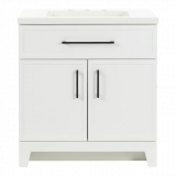 Style Selections Potter 30-in True White Single sink Bathroom Vanity with White Cultured marble Top